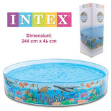 INTEX Ocean Reef Snapset Paddling Pool 8ft x 1ft 6in | No Inflate Kids Pool