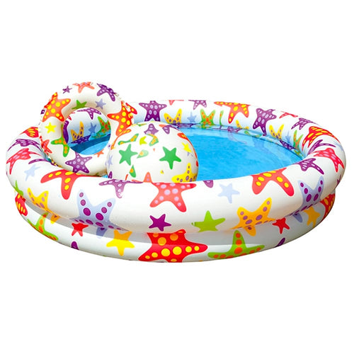 INTEX Kids Pool Set with Ball & Ring 4ft 4in x 11in | Inflatable Splash Pool