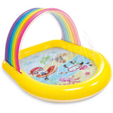INTEX Rainbow Arch Spray Pool 4ft 10in x 4ft 3in x 2ft 10in | Inflatable Kids Splash Pool with Sprayer
