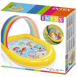 INTEX Rainbow Arch Spray Pool 4ft 10in x 4ft 3in x 2ft 10in | Inflatable Kids Splash Pool with Sprayer