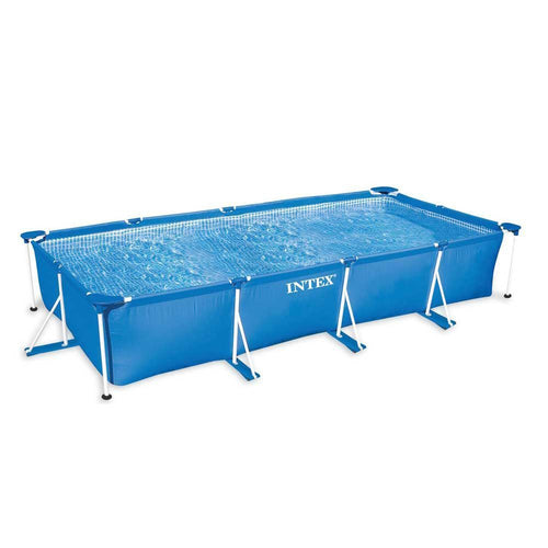 INTEX Rectangular Frame Pool for Kids 14ft 7in x 7ft 2in x 2ft 9in | Large Above Ground Pool