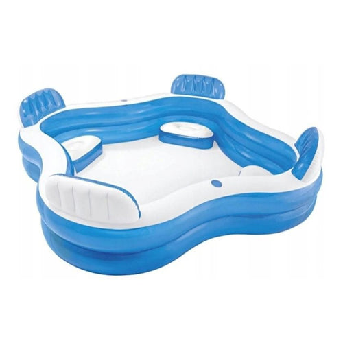 INTEX Swim Centre Family Lounge Pool 7ft 6in x 7ft 6in x 2ft 2in | Inflatable Family Pool with Seating