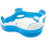 INTEX Swim Centre Family Lounge Pool 7ft 6in x 7ft 6in x 2ft 2in | Inflatable Family Pool with Seating