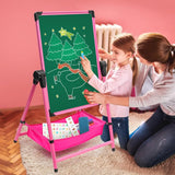 Kids Dual-Sided Magnetic Art Easel – Chalkboard & Whiteboard Standing Drawing Board
