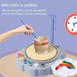 Kids DIY Pottery Wheel Kit | Clay Sculpting Art Set with Paints & Tools