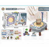 Kids DIY Pottery Wheel Kit | Clay Sculpting Art Set with Paints & Tools