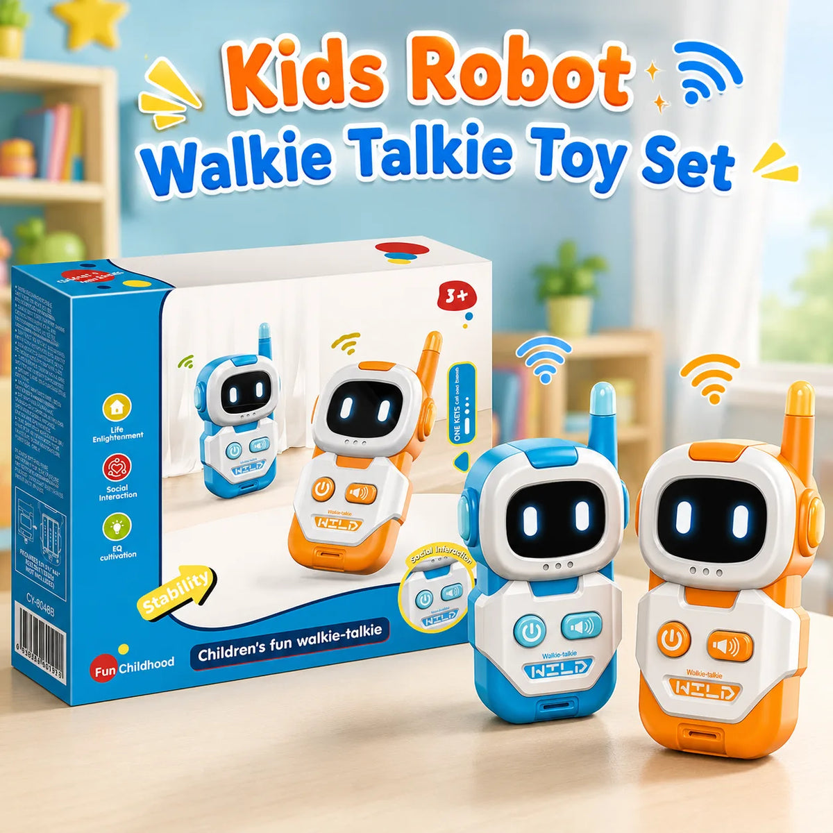 Kids Robot Walkie Talkie Toy Set – 2-Way Communication Toy