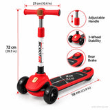Kids Scooter with Rear Brake & LED Light-Up Wheels