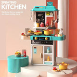 52 Pcs Spray Kitchen Set | Kids Pretend Play Kitchen with Wash Basin & Accessories