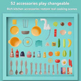 52 Pcs Spray Kitchen Set | Kids Pretend Play Kitchen with Wash Basin & Accessories