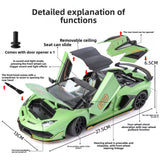 Lamborghini Aventador SVJ63 Diecast Model Car – 1:18 Scale with Lights & Sound