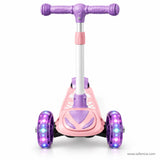 Pink Light-Up Kids Scooter with Flashing Wheels