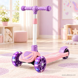 Pink Light-Up Kids Scooter with Flashing Wheels