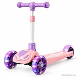 Pink Light-Up Kids Scooter with Flashing Wheels
