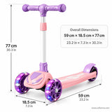 Pink Light-Up Kids Scooter with Flashing Wheels