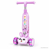Lilac Bunny Kids Scooter with Light-Up LED Wheels