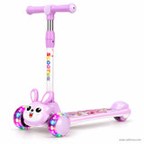 Lilac Bunny Kids Scooter with Light-Up LED Wheels