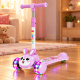 Lilac Bunny Kids Scooter with Light-Up LED Wheels