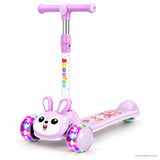 Lilac Bunny Kids Scooter with Light-Up LED Wheels