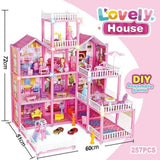 Lovely Home DIY Doll House – 257-Piece Assemble Playset for Kids