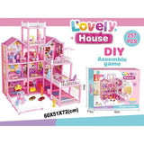 Lovely Home DIY Doll House – 257-Piece Assemble Playset for Kids