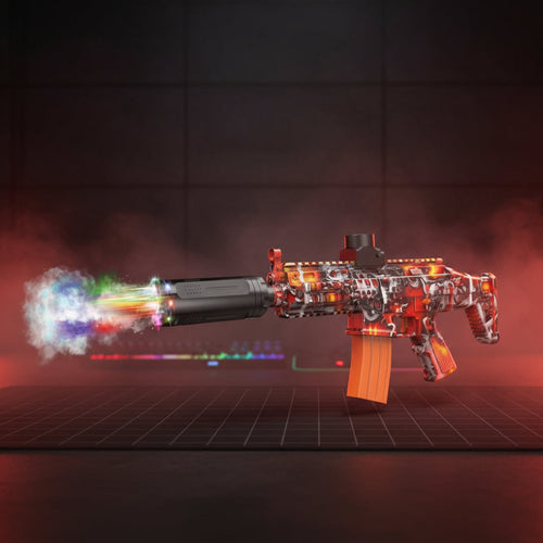M4 Gel Blaster Toy Gun – Auto Fire, LED Lights & Smoke Effect