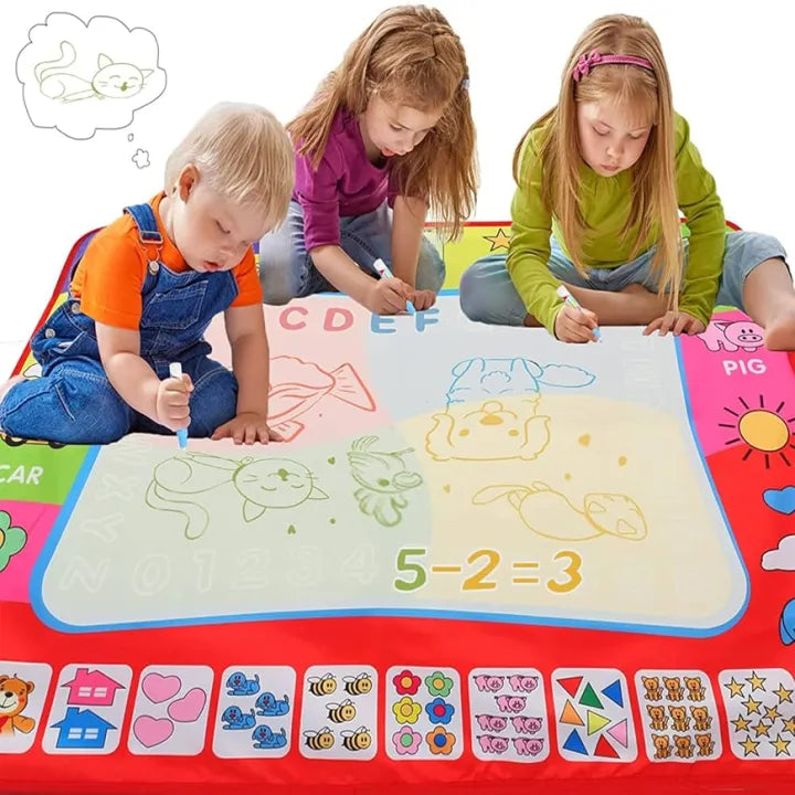 Magical Aqua Doodle Water Drawing Mat for Kids – No Mess Reusable Drawing Pad with Water Pens