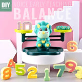 Dinosaur Math Balance Scale Toy with Voice & Number Cards
