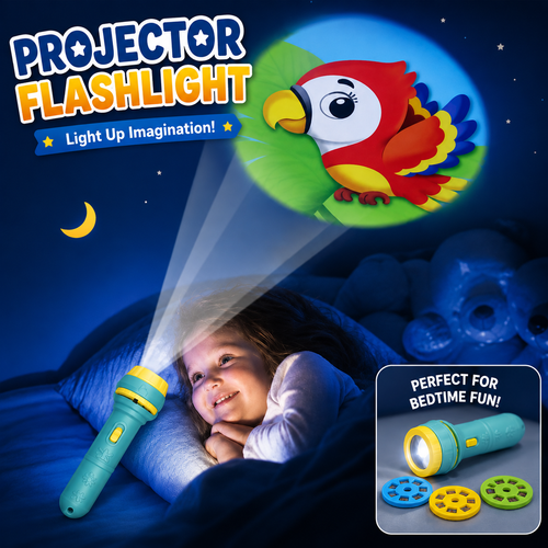 Mini Projector Flashlight for Kids (3 Reels)