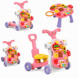 Multifunction 4-in-1 Baby Walker with Activity Table, Scooter & Ride-On