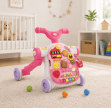 Multifunction 4-in-1 Baby Walker with Activity Table, Scooter & Ride-On