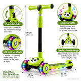 Panda Kids Scooter with LED Light-Up Wheels & Music