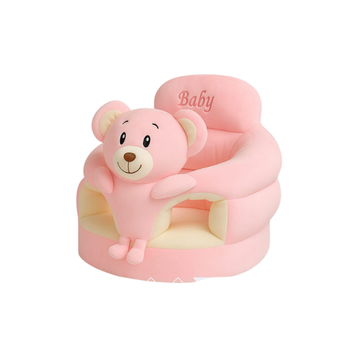 Pink Bear Baby Sofa Seater – Soft Plush Support Chair for Babies & Toddlers