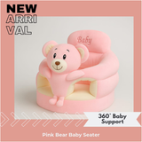 Pink Bear Baby Sofa Seater – Soft Plush Support Chair for Babies & Toddlers