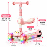 Pink Chick Kids Scooter with Removable Seat & LED Wheels