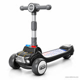 Police Car Kids Scooter with Light Bar, Lights & Music