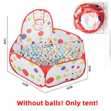 Polka Dot Ball Pit Tent with Basketball Hoop for Kids