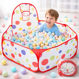 Polka Dot Ball Pit Tent with Basketball Hoop for Kids