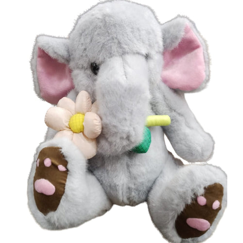 Premium Soft Elephant Plush Toy with Pastel Star Patterns
