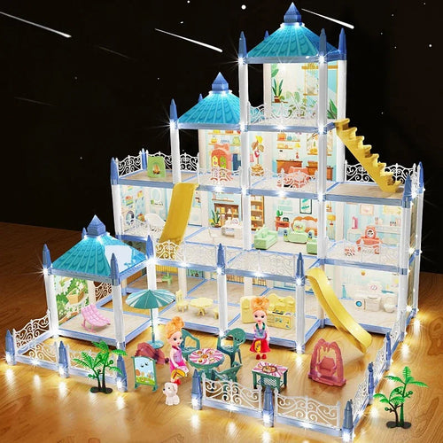 Princess 4-Storey Doll House Castle with LED Lights