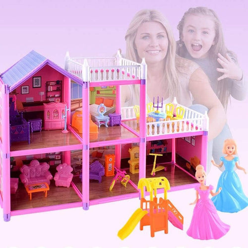Princess Doll House Play Set with Dolls & Furniture