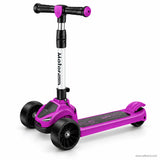 Purple Racing Kids Scooter with Rear Brake & Light-Up Wheels