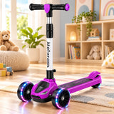 Purple Racing Kids Scooter with Rear Brake & Light-Up Wheels