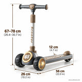 Racing 68 Kids Scooter with Gold Wheel Hubs – Slate Grey