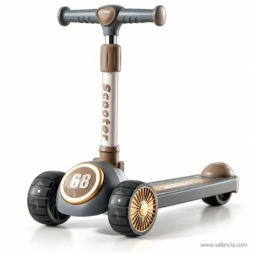 Racing 68 Kids Scooter with Gold Wheel Hubs – Slate Grey