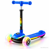 Royal Blue Rainbow LED Deck Kids Scooter with Light-Up Wheels