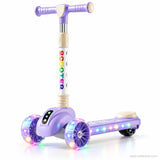Rainbow Letter Kids Scooter with LED Light-Up Wheels & Music