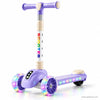 Rainbow Letter Kids Scooter with LED Light-Up Wheels & Music