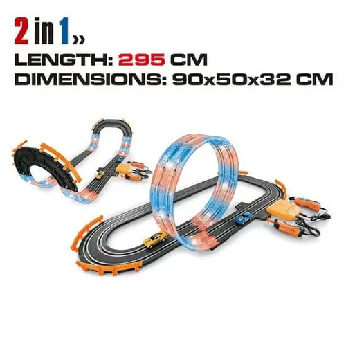 RC track set remote control car on light-up racing track