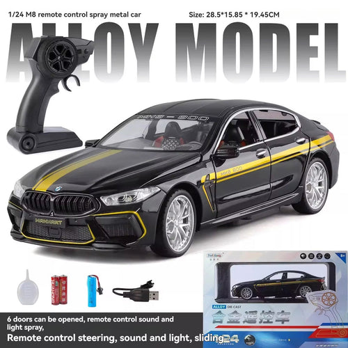 RC BMW M8 Diecast Model Car – 1:24 Scale with Lights &amp; Sound